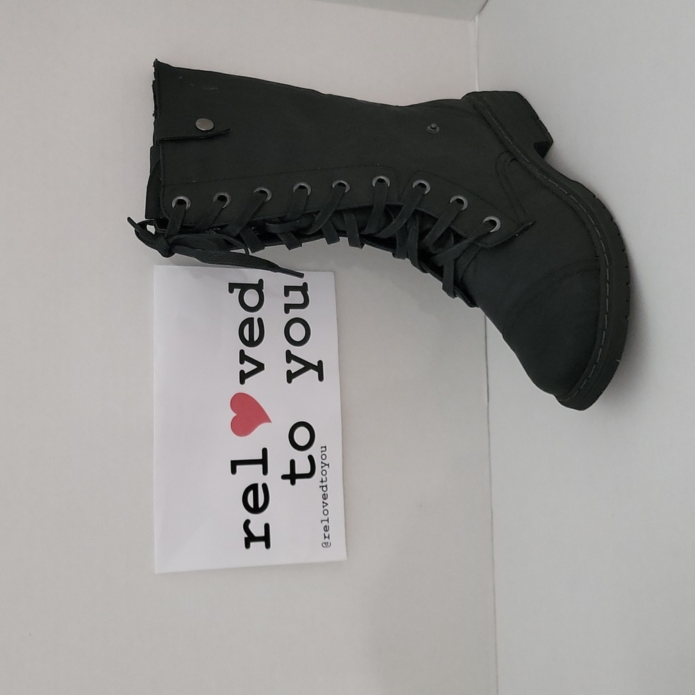 Torrid Black Fold Over Combat Boots Size 9W